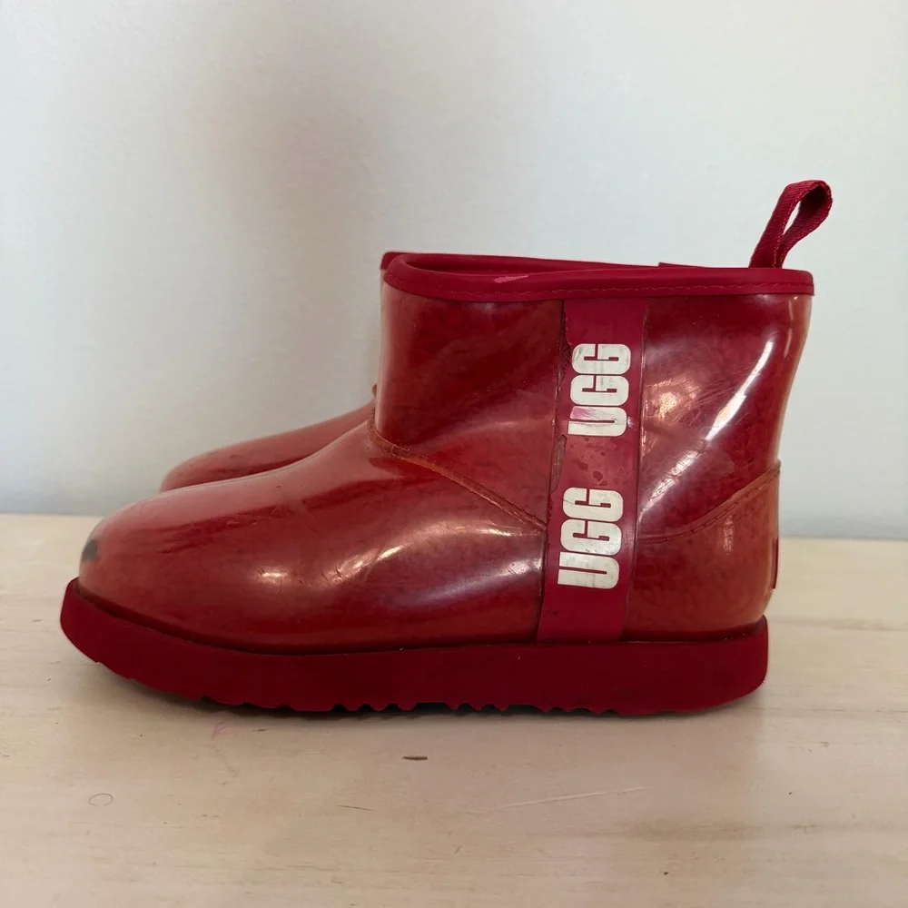 Ugg Red Classic Clear Mini Boots